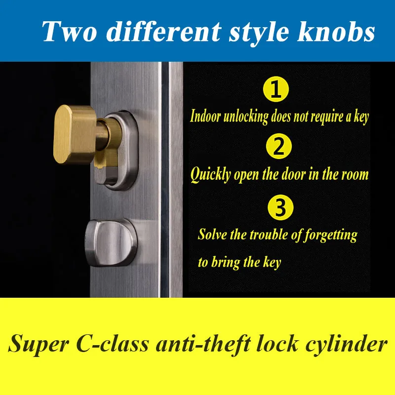 Одиночные открытые ручки дверной замок цилиндр для спальни 10 ключей 60 65 70 75 80 85 90 95