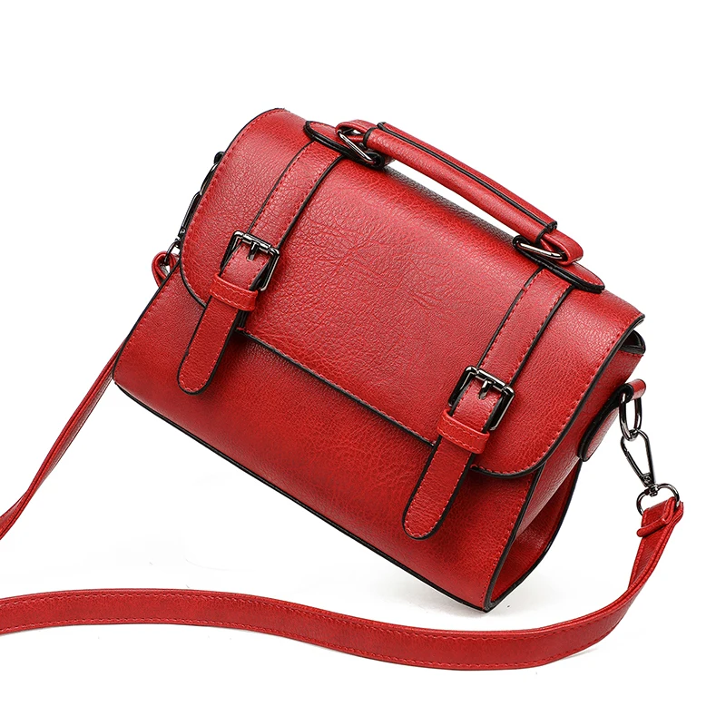 Дизайнерские сумки через плечо с пряжкой для женщин красные дамские сумочки 2019