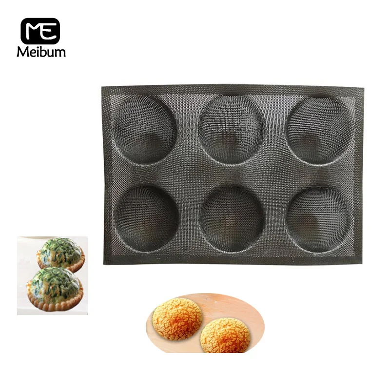 Силиконовая форма с 6 отверстиями черное пористое полусферическое волокно