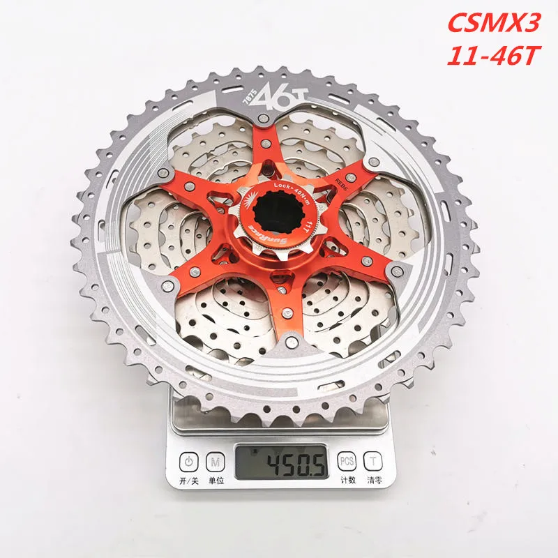 MX3 46T silver red Sunracing 10 скоростей CSMX3 CSMS3 11-40T 11-42T 11-46T велосипед свободного хода широкое соотношение велосипед кассета для горных велосипедов инструмент MTB маховик - Цвет: MX3 46T silver red