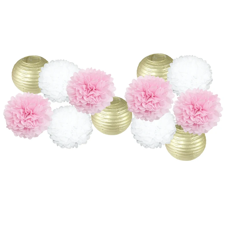 12 шт./компл. золотой серебряный подвесной бумажный цветочный шар искусственный