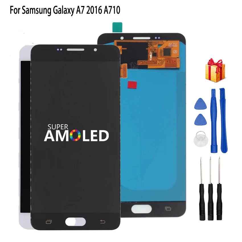 AMOLED ЖК-дисплей для samsung Galaxy A7, сенсорный ЖК-дисплей для samsung Galaxy A7100 A710F A710, дигитайзер сенсорного экрана