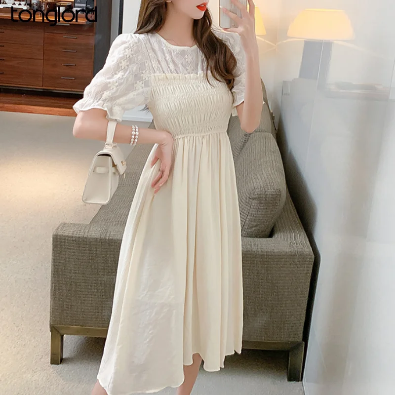 

Платье макси летнее, с квадратным вырезом, с коротким рукавом