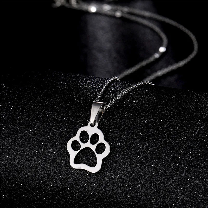 Ожерелье женское из нержавеющей стали с подвеской в виде лапы медведя короны