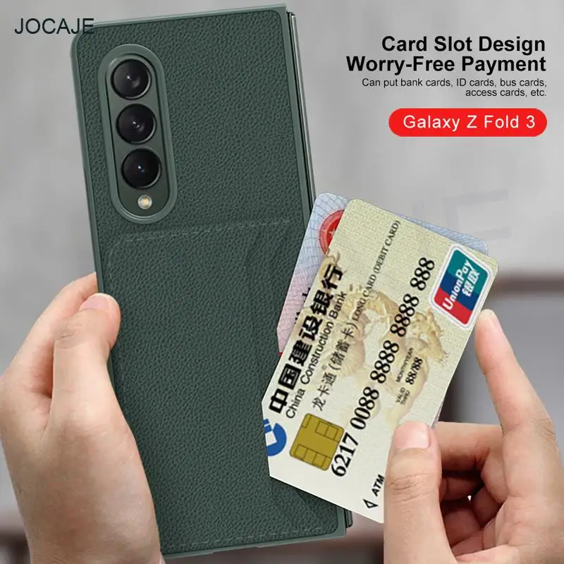 luxury pu leather card slot wallet phone case for samsung galaxy z fold 3 5g anti fall protection cover for galaxy z fold3 capa free global shipping