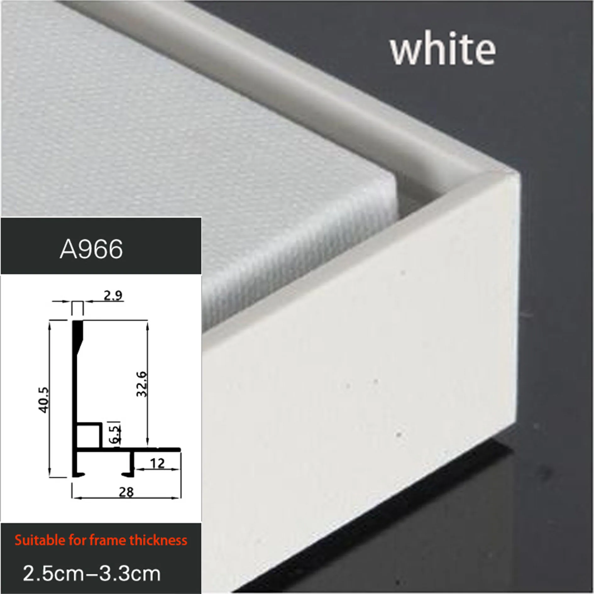 A966 white color Рамка для картин, большой размер, сделай сам, холст из алюминиевого сплава, картина, рамка для картин маслом, рама ramka na zdjecie porta retrato - Цвет: A966 white color