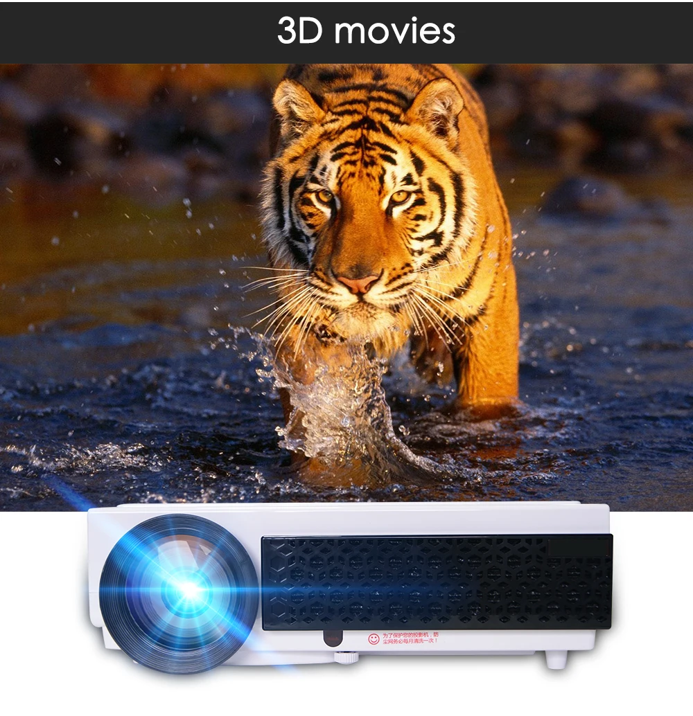 Светодиодный проектор Poner Saund LED 96 + 1080P 5500 люкс 10 м HDMI кабель или SD карта|home theater|home