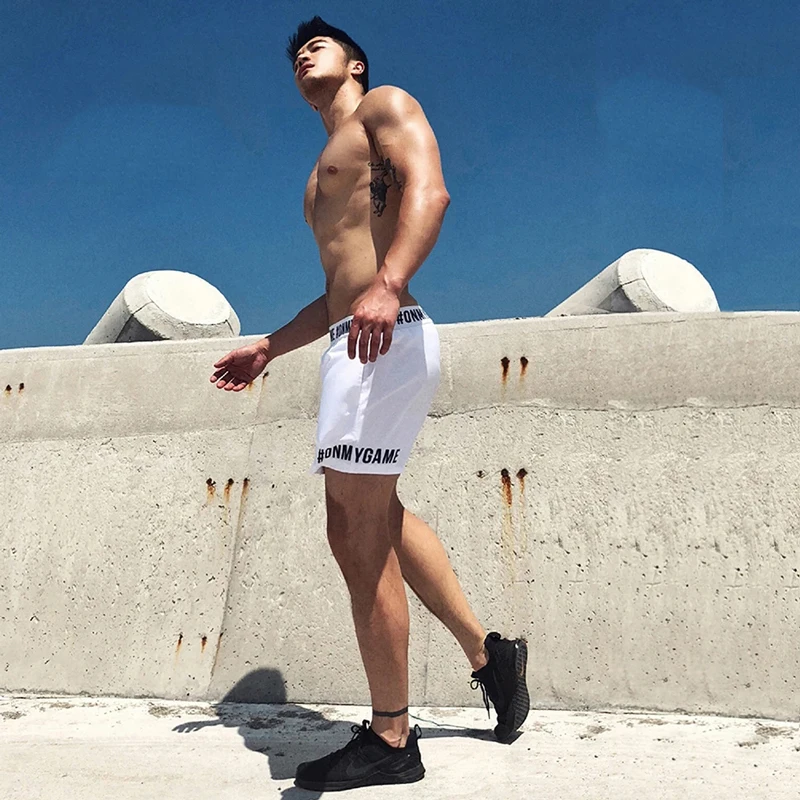 Мужские летние дышащие шорты для тренировок фитнеса бега тренажерного зала