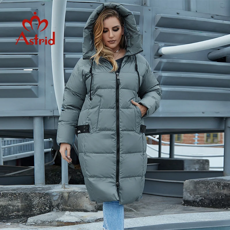 Astrid 2021 Зима Новое поступление пуховик Женская свободная одежда верхняя одежда качество с капюшоном плюс размер модное стильное пальто AR-7038