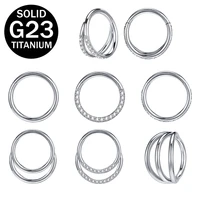 zs 16g g23 titanium nose ring shiny crystal cz septum piercing for women men helix cartilage earring nose piercing body jewelry
