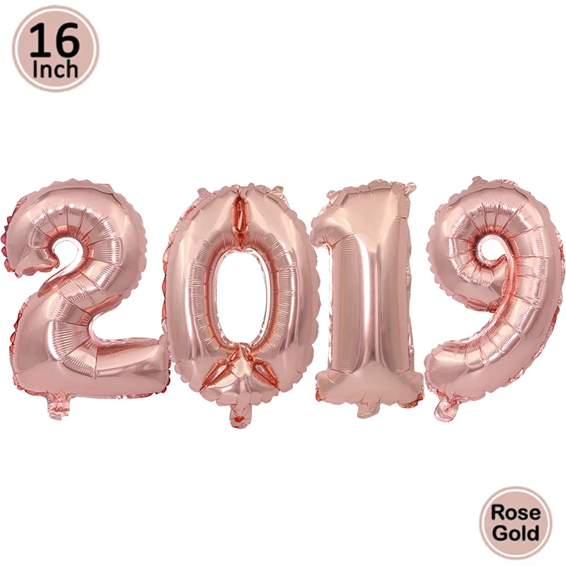 2019 Balloon Счастливый год фольгированные воздушные шарики с буквами и цифрами рождественские украшения для дома вечерние воздушные шары из розового золота новогодний декор - Цвет: 2019 Balloon