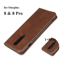 leather case for oneplus 8 pro 1 one plus 8 pro flip case card holder holster magnetic attraction cover case wallet case
