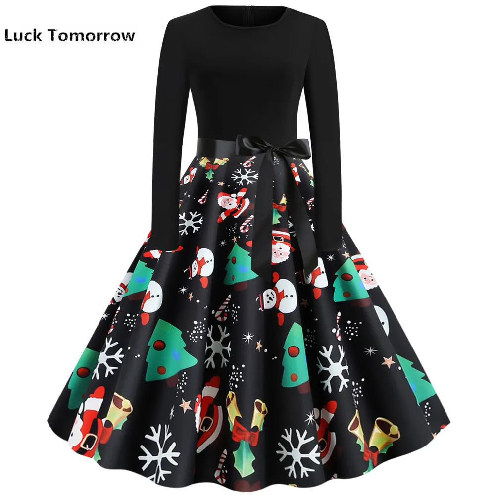 2019 женское элегантное винтажное платье трапеция с принтом для