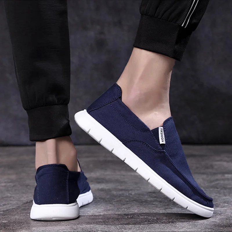 Breathable Canvas Shoes Men Loafers 2021 Spring Summer Casual Flat Slip-on Male Cloth High Quality KA1323 | Обувь