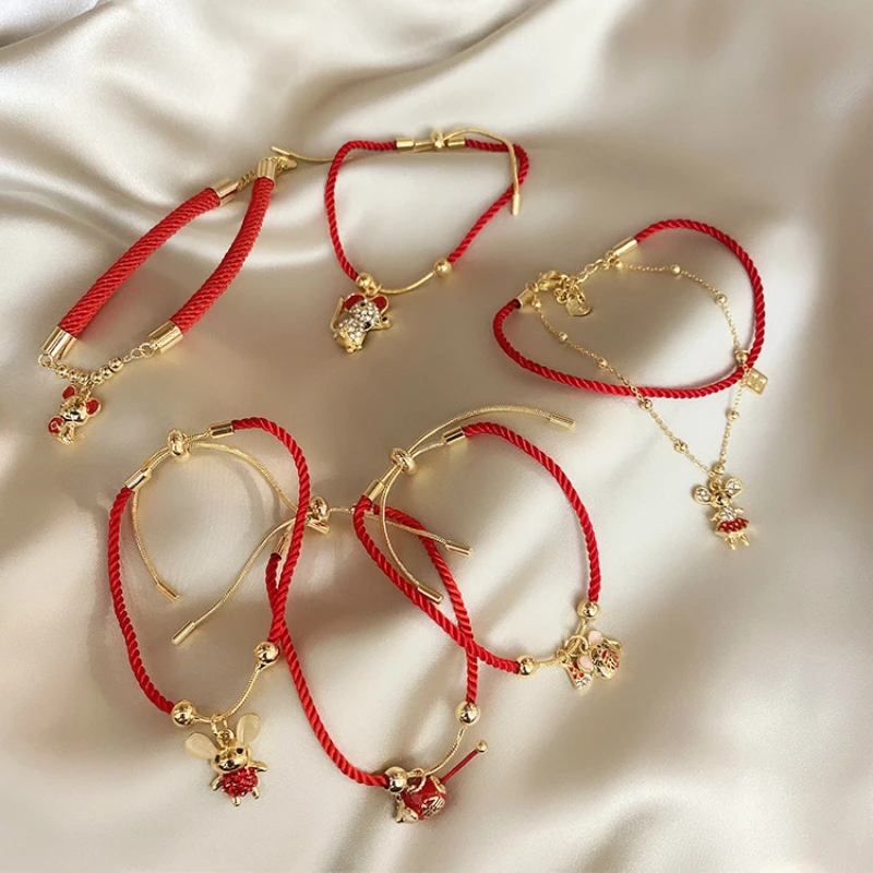 Новинка 2020 хит Женский Регулируемый красный браслет из зодиака с