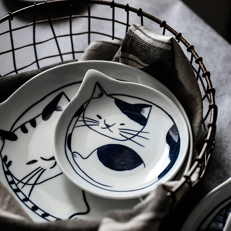 Оригинальность японский мультфильм посуда блюдо прекрасный кот керамика диск