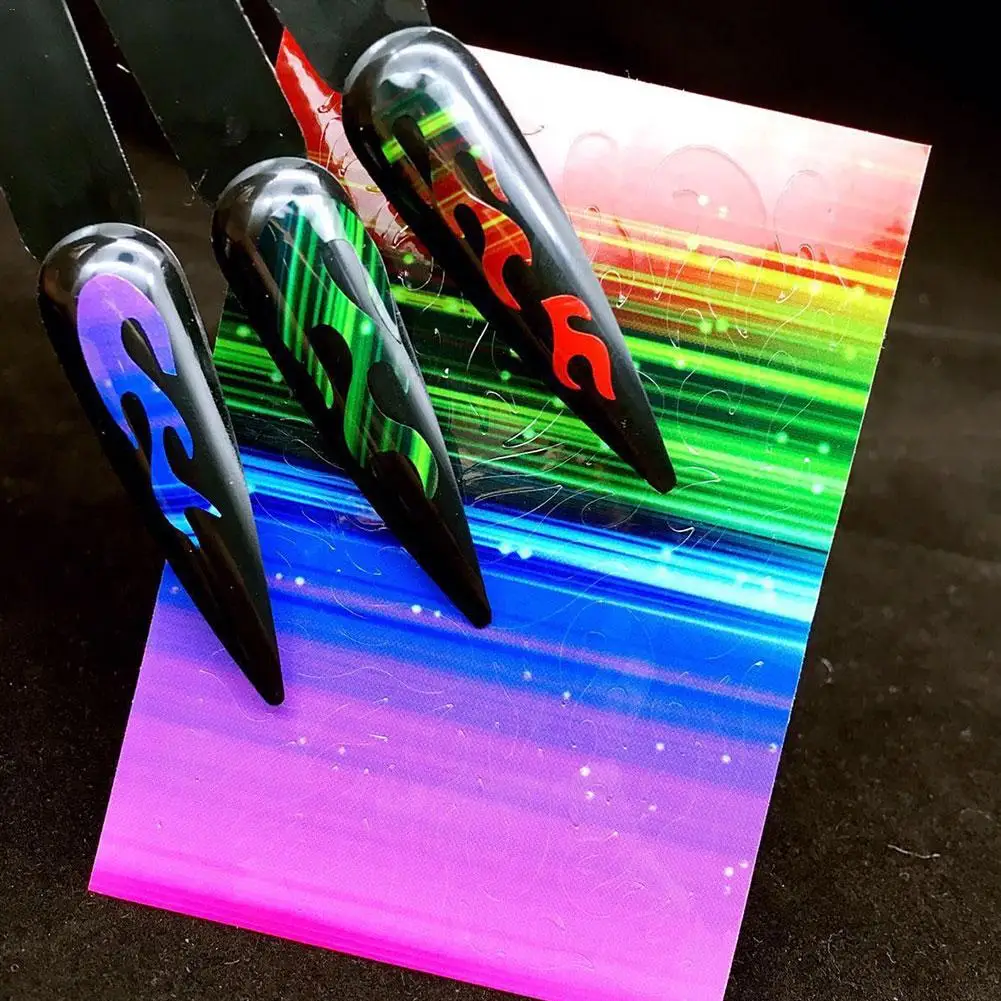 6pcs 6 шт. модная блестящая Лазерная Фольга для маникюра Bling Broken glass Foils Finger Stencil наклейка рукоделие Маникюр Красота наклейки - Цвет: 6pcs