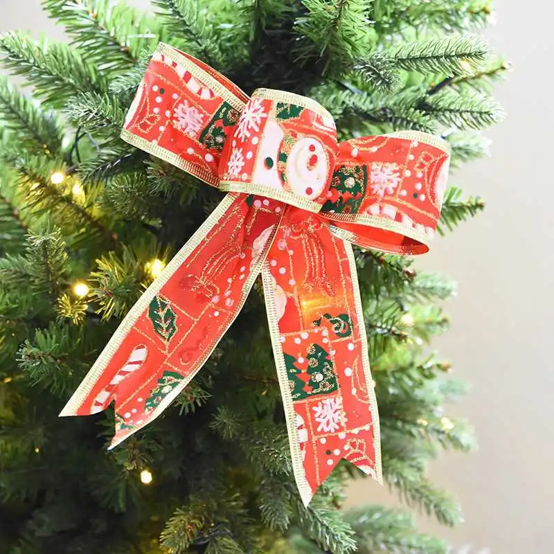 Рождественские банты с подвеской орнаменты Санта Клауса 2018 Новогодние украшения