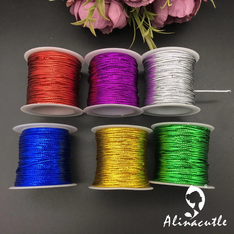 20 метров 1 мм веревка золотой серебристый красный шнур нить лента тег линия не