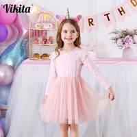 vikita brand new children princess dress girls star tutu dresses baby girl long sleeve clothes kids party dresses for girls