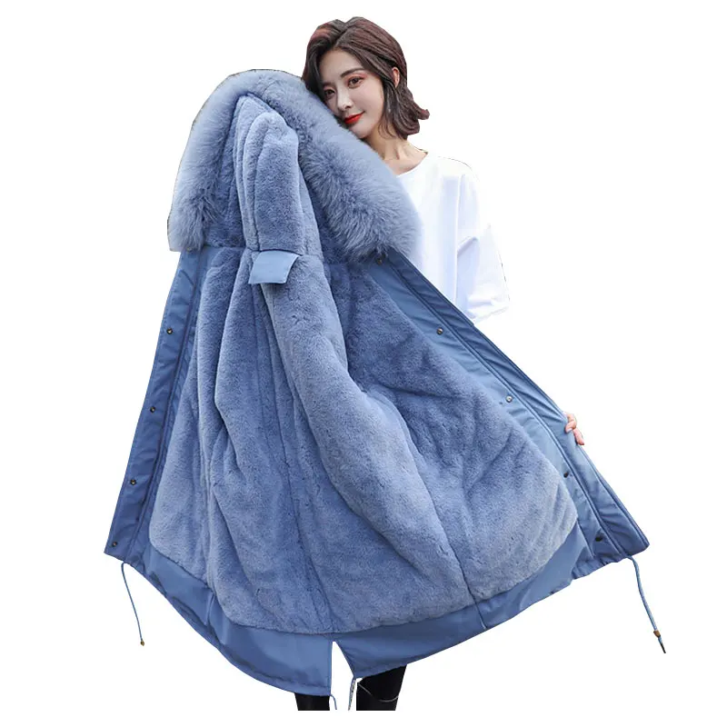 Зимнее студенческое пуховое пальто с меховым воротником и капюшоном длинная