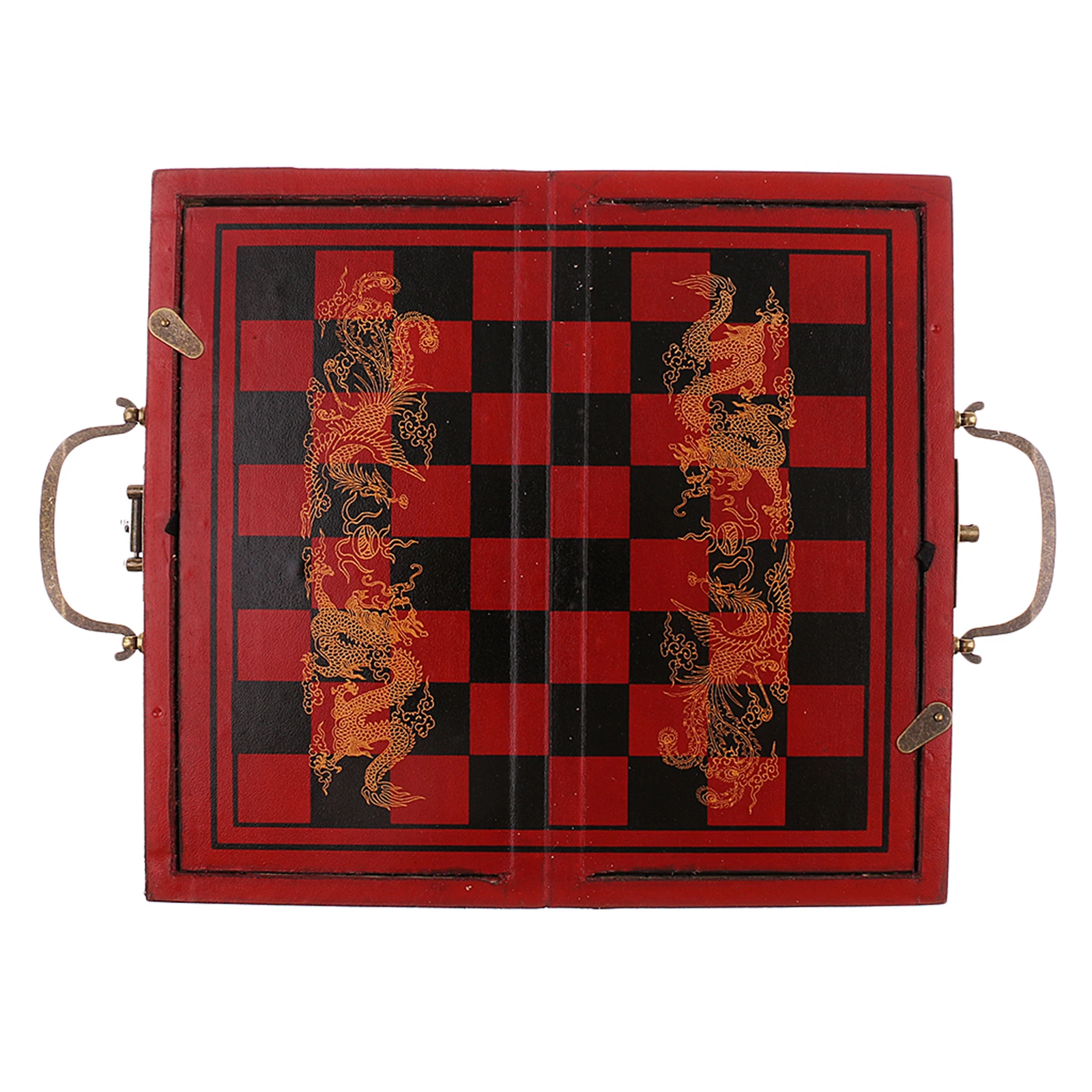 

Складные классические шахматные фигуры, ретро, терракотовые воины, шахматный набор с коробкой для детей и взрослых, Классическая доска шахм...