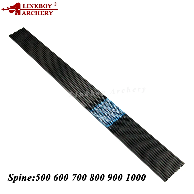 Linkboy стрельба из лука 12 шт. SF 30 &quotSpine500 600 чистый углерод стрелы валы id4.2мм