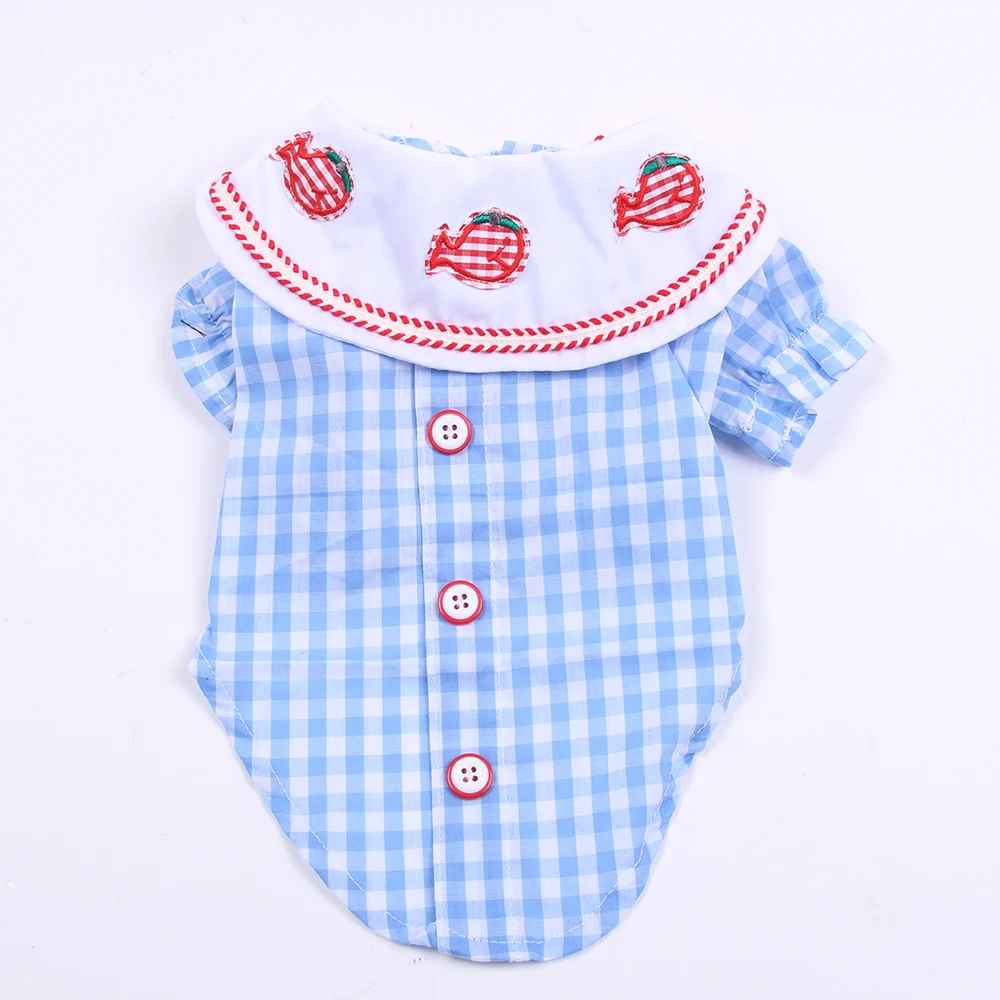 Платье-рубашка для девочек собак домашних питомцев клетчатая дизайнерская