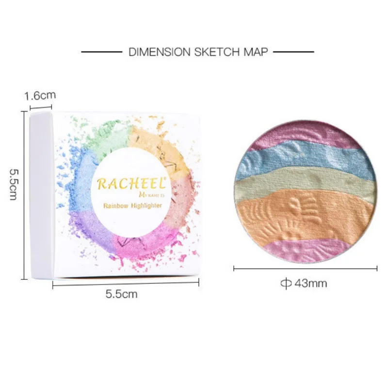 Радужные тени для век мерцающие палитры Румяна Блеск лица цветные Палитра