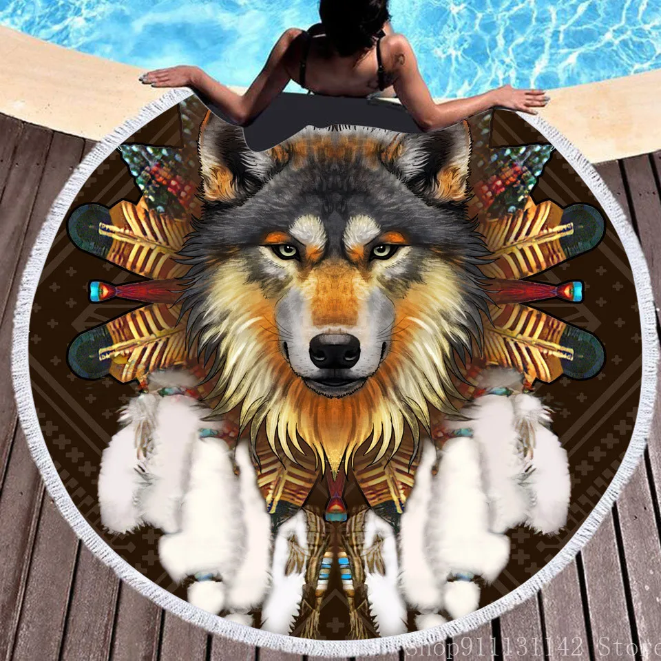 Стильное богемное Единорог 3D принтованные летние круглое пляжное полотенце для