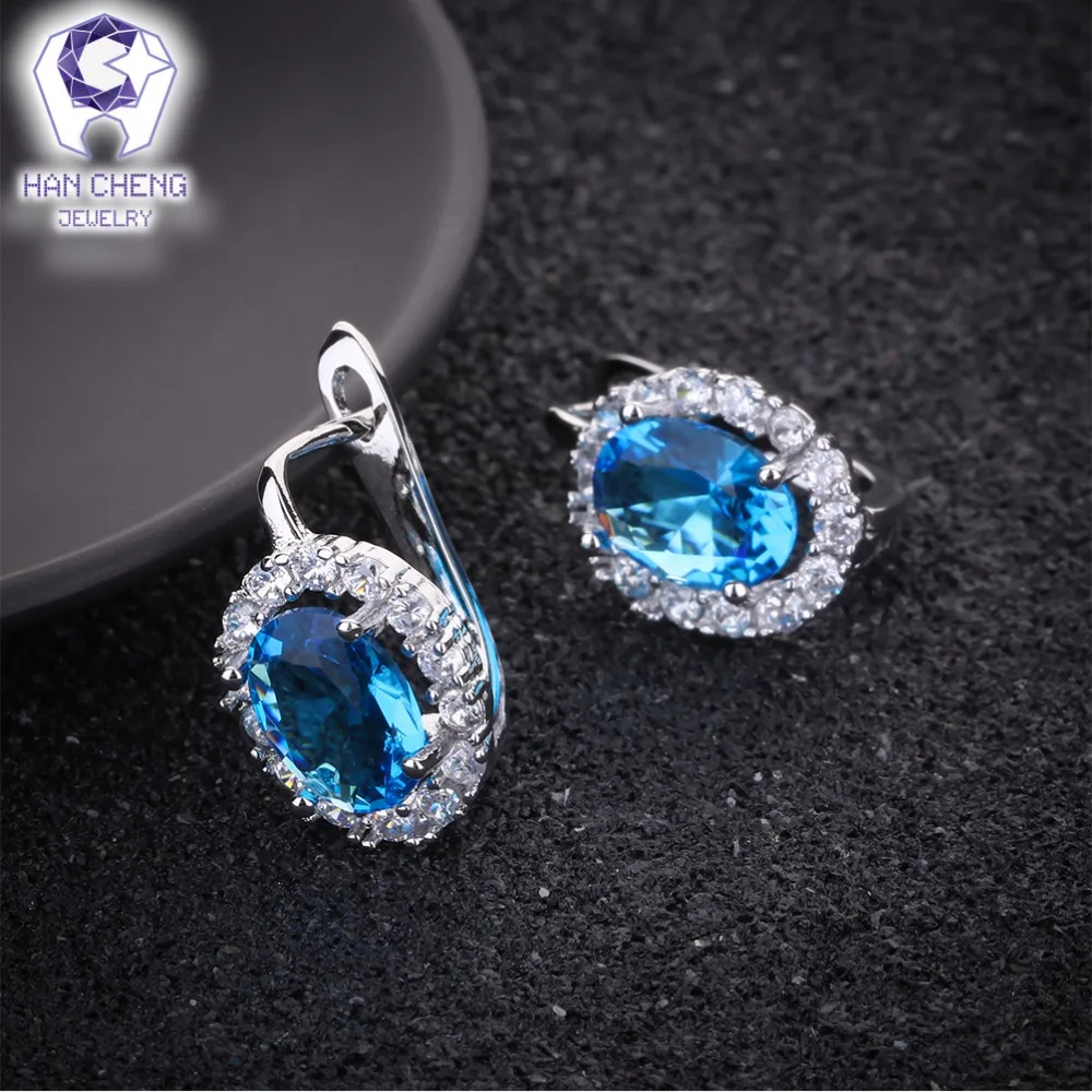 HanCheng новые модные Очаровательные Полые Круглые посеребренные серьги-гвоздики с