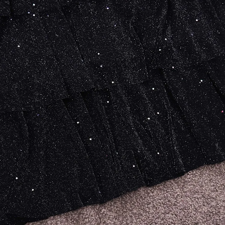 2019 autumn winter new women O-neck gauze bubble sleeve waist ruffles bright silk ball gown dress female elegant tiered dresses |
