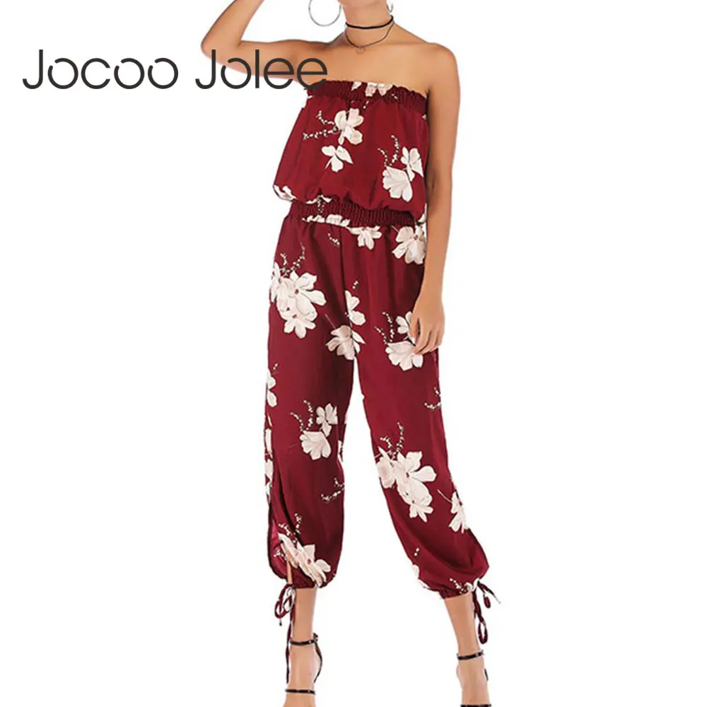 Комбинезон Jocoo Jolee женский с цветочным принтом Свободный Повседневный Пляжный