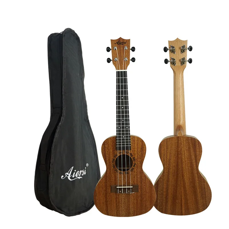 Aiersi 23 Inch Ukulele Top Solid Mahogany Concert Ukelele Musical Instrument Gecko Uke 4 String Hawaiian Guitar With Bag | Спорт и