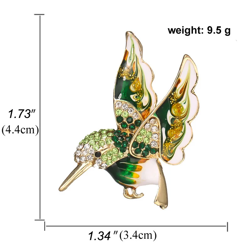 

New Arrival Full Zircon Small Bird Brooches for Women Cute Hummingbird Brooch Gold Color Pin Animal Jewelry Gift Coat Ornament