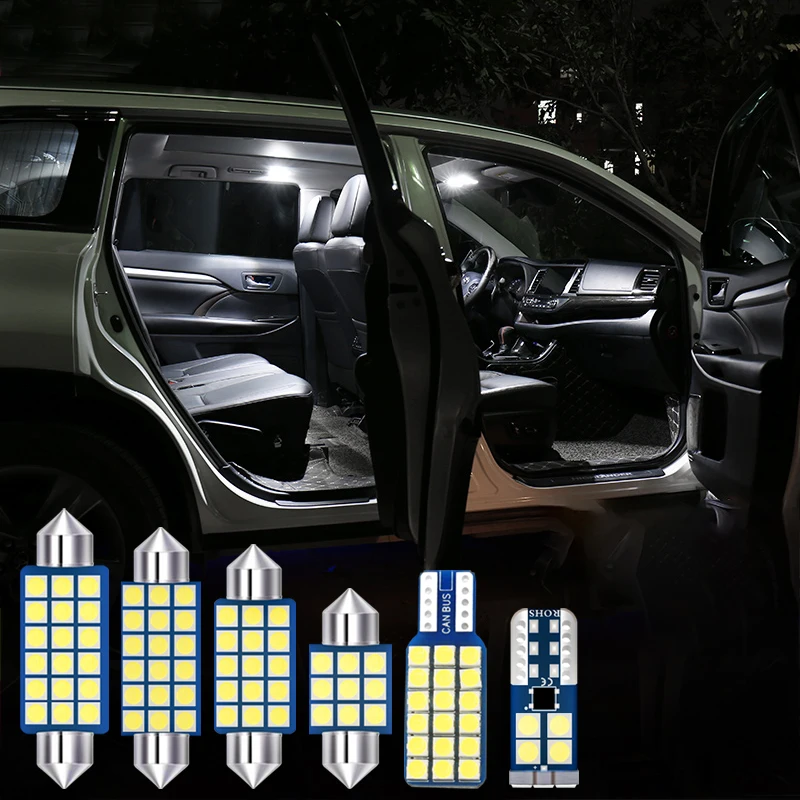 

14pcs Festoon T10 W5W Car LED Bulbs For Audi Q5 8R SQ5 2008-2019 Auto Interior Dome Map Reading Light Vanity Mirror Trunk Lamps