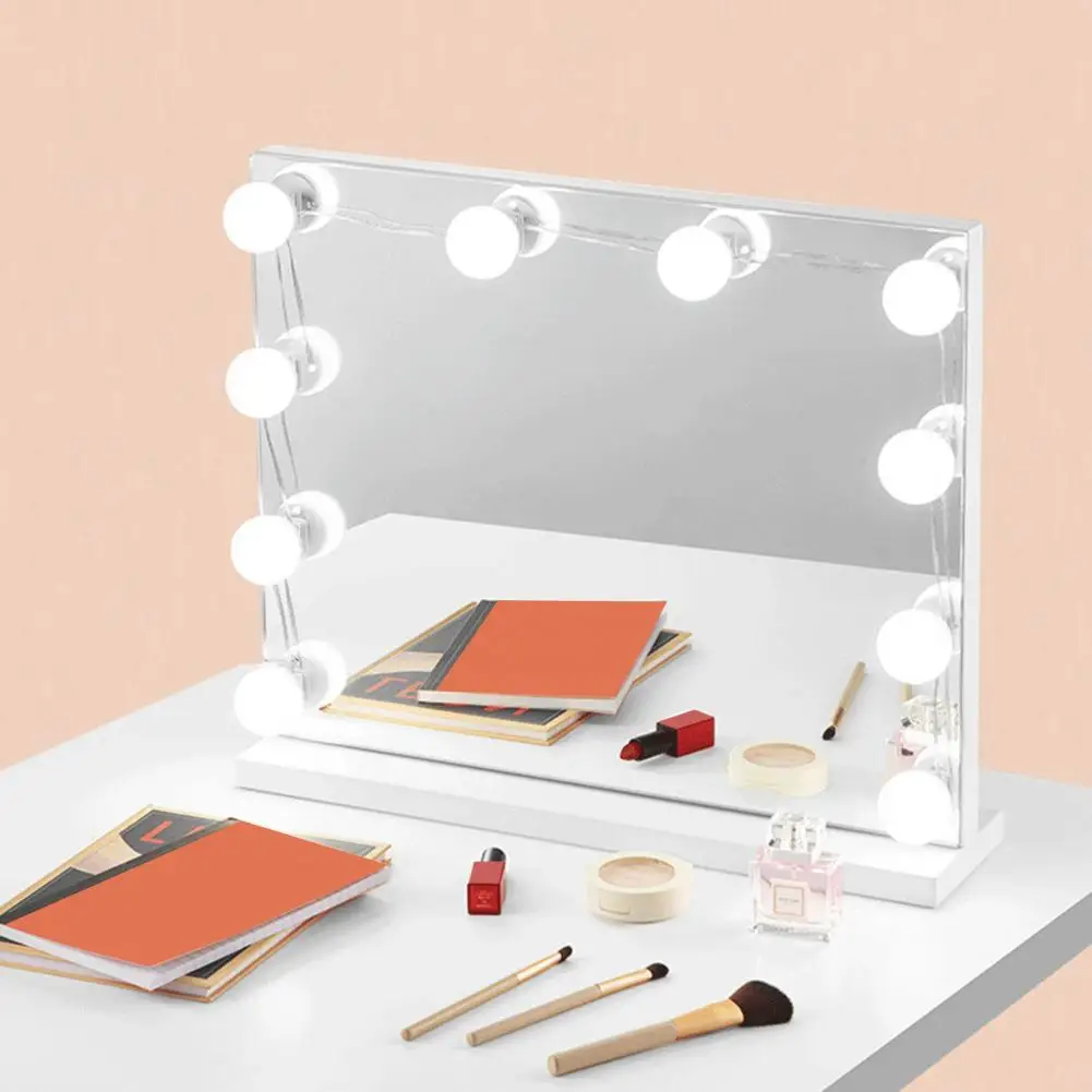

1 Set Self-adhesive Makeup Light Uniform Light ABS 9 Levels Brightness DIY LED Vanity Mirror Fill Lamp for Home