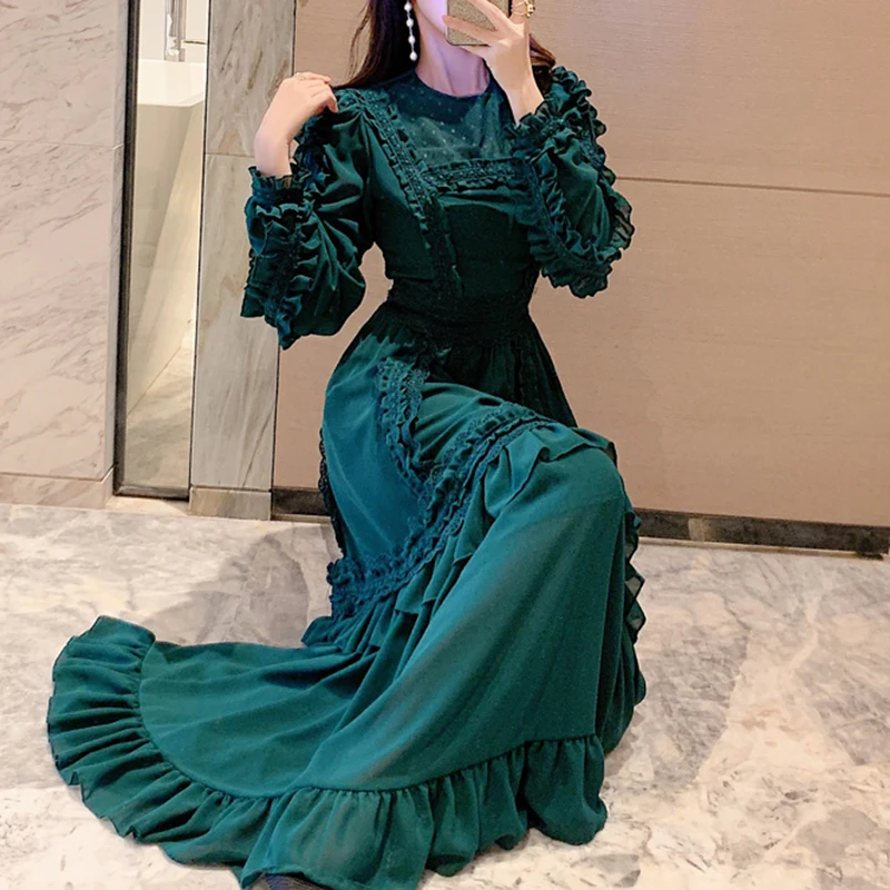 

Designer Fashion Women Long Maxi Dress Cascading Ruffles Lady Party Dinner Dresses Spring Women's Clothing