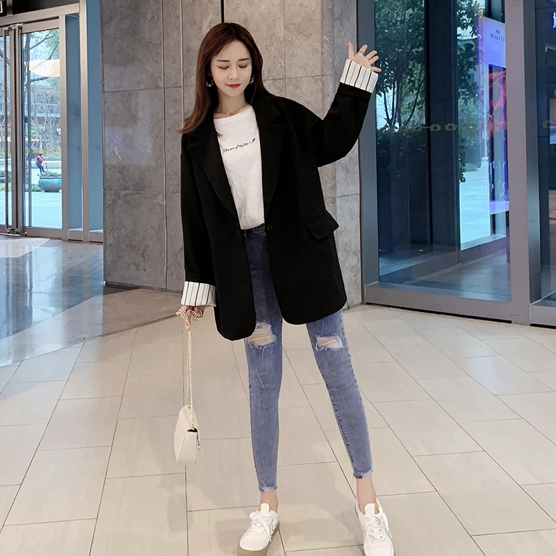 Новая женская одежда женский костюм Блейзер одноцветная куртка Женский блейзер