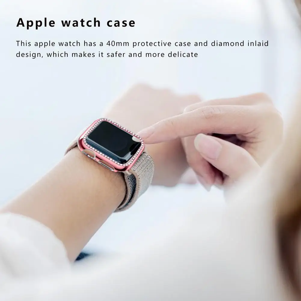 Новинка 2021 защитный чехол с инкрустированными бриллиантами для Apple Watch 4/5/6/SE