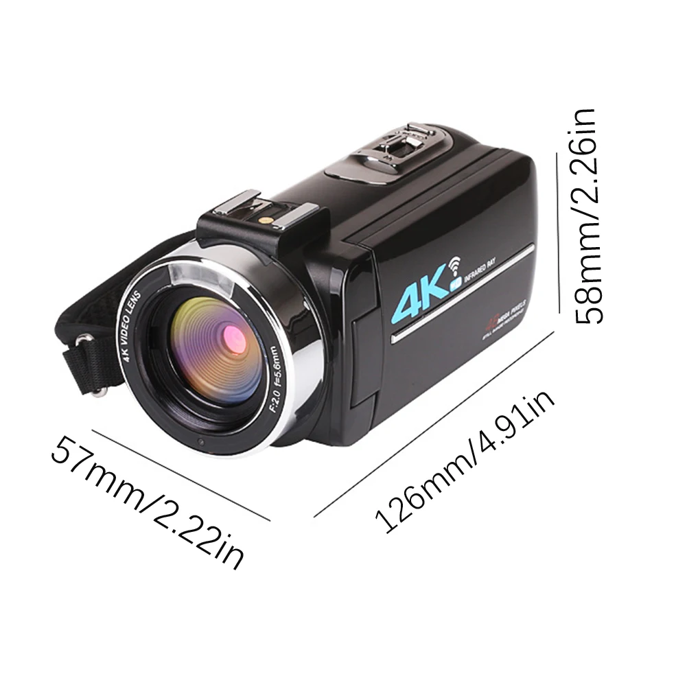 

HD 4K 16X Digital Video Camcorder for Live Streaming LCD Light Touch Screen Night Vision Recorder WiFi Camera Camcorder