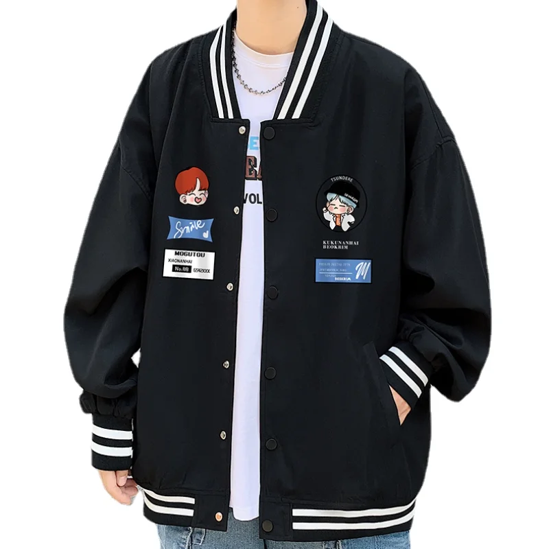 

Новая куртка весна-зима 2021 Мужская модная свободная Корейская версия универсальная бейсбольная форменная куртка в стиле Харадзюку