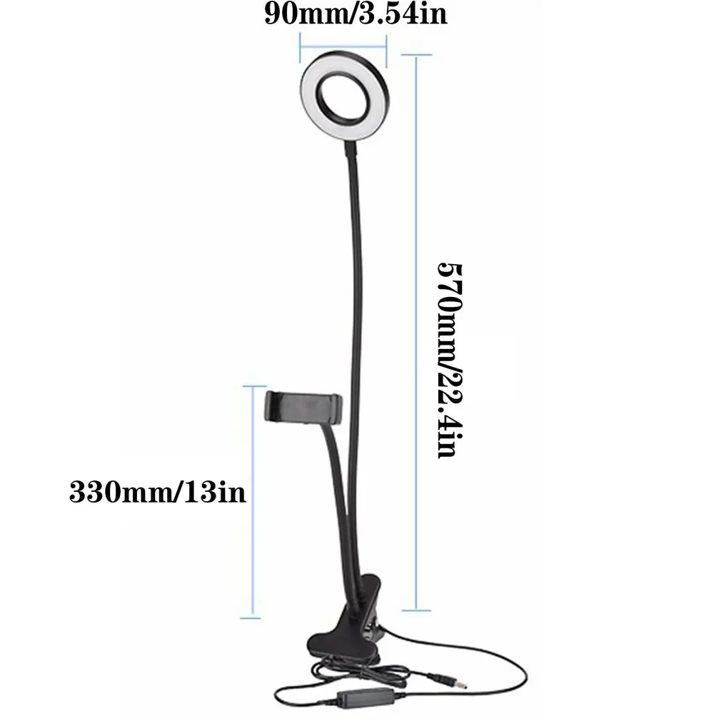 

Web Celebrity LED Fill Lights DC5V USB LED Desk Lamps LED Selfie Beauty Lamps Flexible Reading Lamp 10 Level Brightness Dimmable