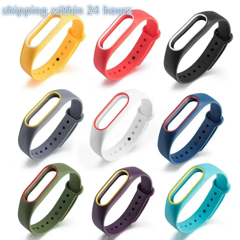 Новинка 2020 22 двухцветный Ремешок Для Xiaomi Mi Band 2 спортивный силиконовый ремешок
