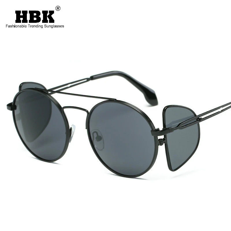 Солнцезащитные очки в стиле стимпанк с круглой оправой из сплава роскошные