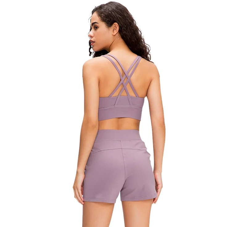 

New Cross Beauty Back Gym Fitness Bra Brushed Hairly High Strength Shock Proof Underwear Yoga Bra