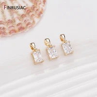 korean fashion zircon small rectanglerhombus pendant charm diy making earrings necklaces fittings jewellery making supplies