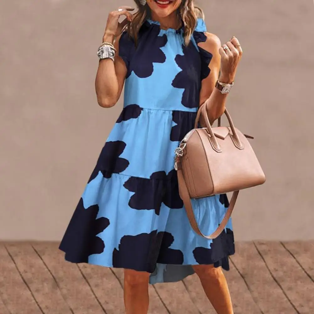 

Casual Fashion Dress Sleeveless Lady Summer Dress Large Hem Sleeveless Dress for Banquet Casual Dress