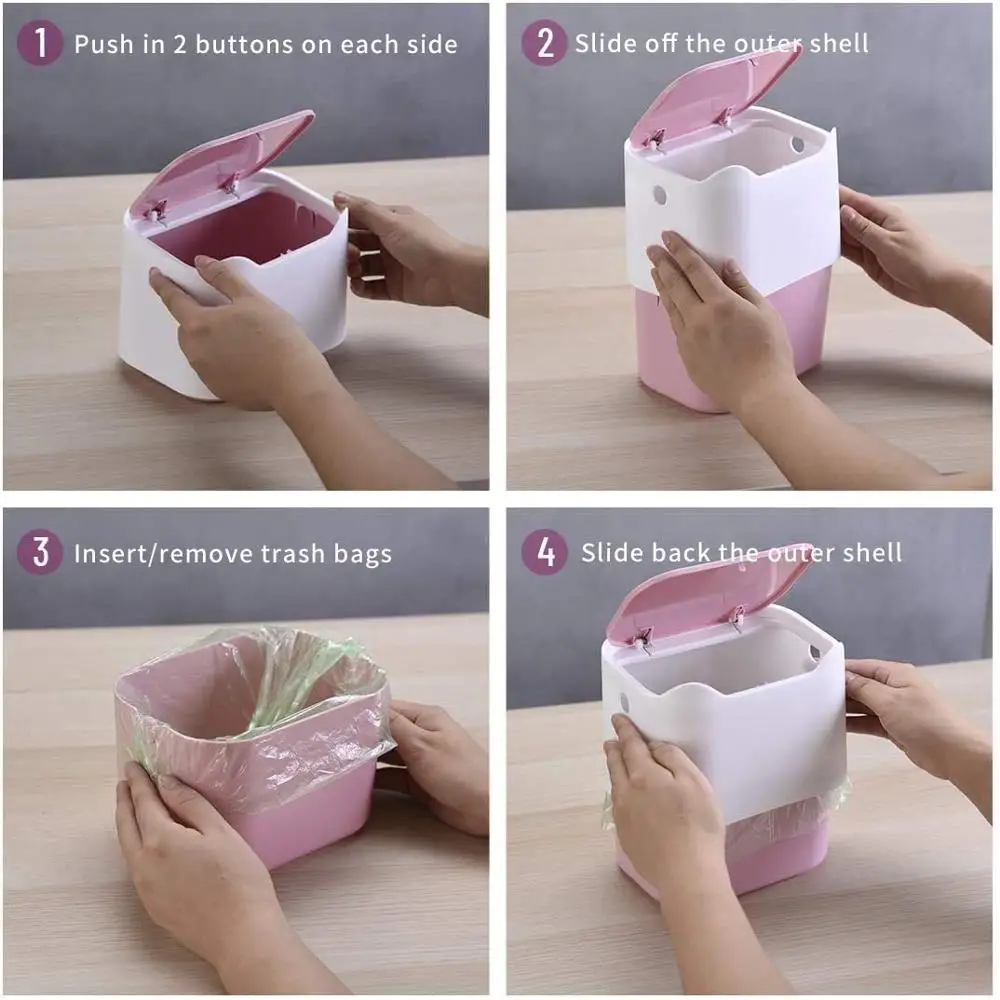 Настольный мусорный бак мини офисный Ванная комната кухонная корзина для мусора