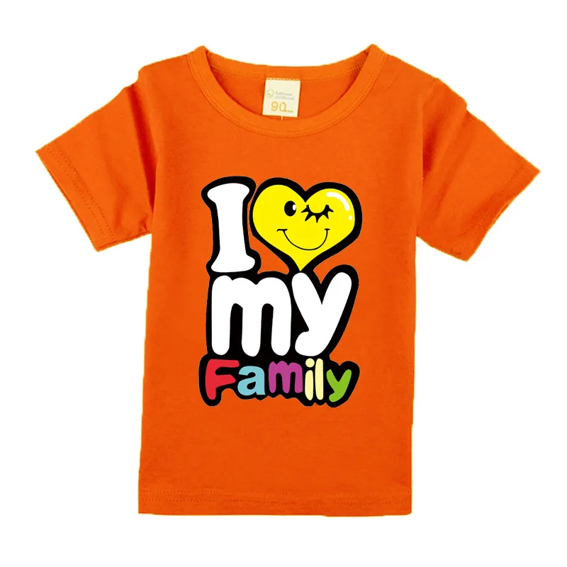 Summer Children Clothing Boys Girls T-Shirt Cotton I love family Short Sleeve Infant Kids Tops Casual T-shirt 2-15Y Shirt | Детская